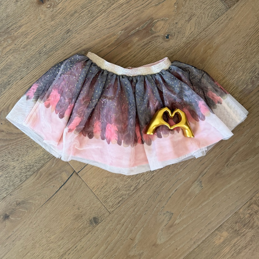 ⚡️H&M Pink and Gray Bubble Mini Skirt with Pleated Ruffles